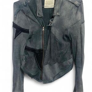 We The Free by Free People Washed Black Moto Jacket  M